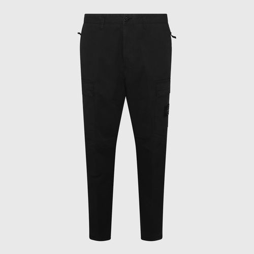 Stone Island Black Cotton Pants - Stone Island - Modalova