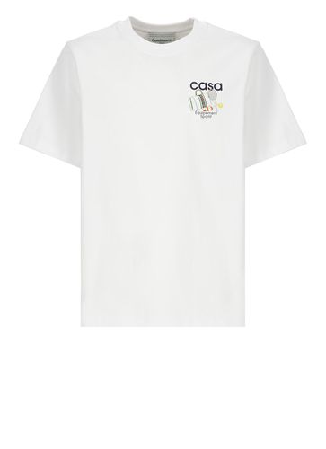 Casablanca Logo Round Neck T-shirt - Casablanca - Modalova