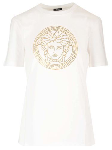 Versace Logo Jersey T-shirt - Versace - Modalova