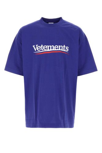 VETEMENTS Blue Cotton T-shirt - VETEMENTS - Modalova