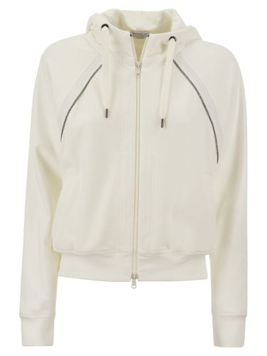 Smooth Cotton Fleece Hooded Topwear - Brunello Cucinelli - Modalova