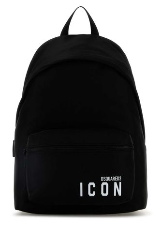 Black Fabric Be Icon Backpack - Dsquared2 - Modalova