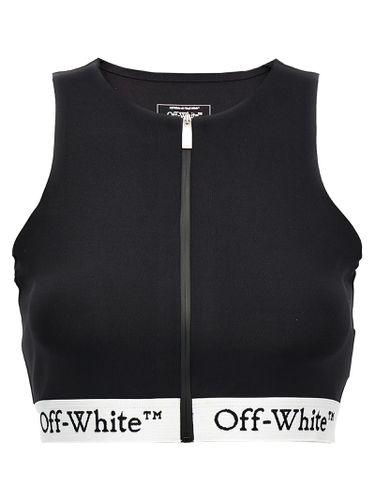 Logo Band Zipped Rowing Sporty Top - Off-White - Modalova