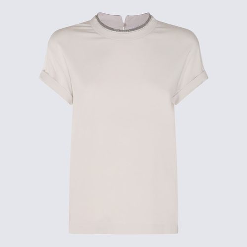 Light Beige Cotton Blend T-shirt - Brunello Cucinelli - Modalova