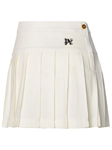Palm Angels White Cotton Miniskirt - Palm Angels - Modalova