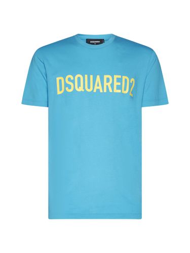 Printed Stretch Cotton T-shirt - Dsquared2 - Modalova