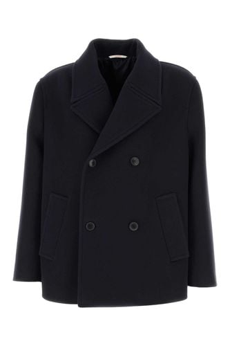 Midnight Blue Wool Coat - Valentino Garavani - Modalova