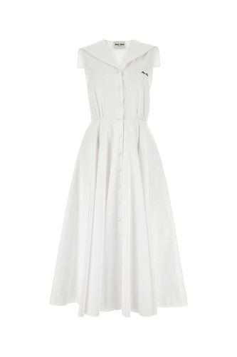 Miu Miu White Cotton Shirt Dress - Miu Miu - Modalova