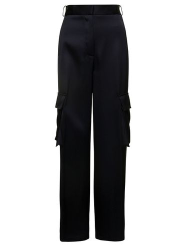 Cargo Pants Satn Effect With Cargo Pockets In Viscose Woman - Versace - Modalova