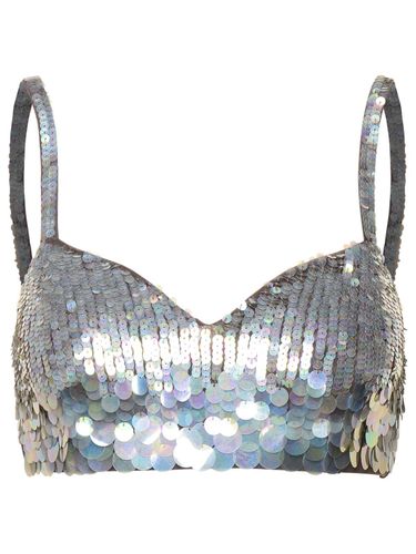 Sequin Embellished Bustier Top - Parosh - Modalova