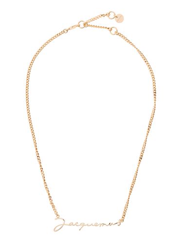Tone Le Chaine Necklace With Logo Plaque In Brass Woman - Jacquemus - Modalova