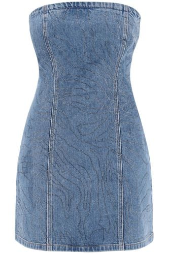 Denim Mini Dress With Rhinestones - Rotate by Birger Christensen - Modalova