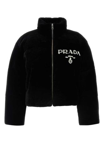 Prada Black Shearling Down Jacket - Prada - Modalova