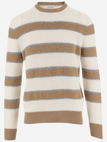 Cashmere Sweater With Striped Pattern - Malo - Modalova