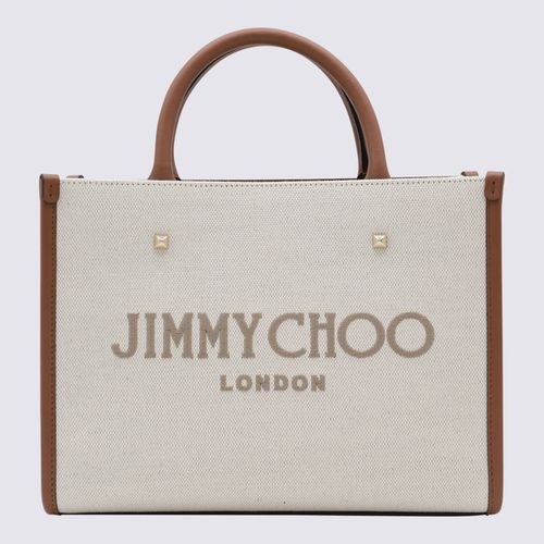 Natural Canvas And Leather Avenue Small Tote Bag - Jimmy Choo - Modalova