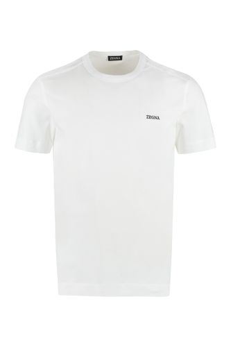 Zegna Logo Cotton T-shirt - Zegna - Modalova