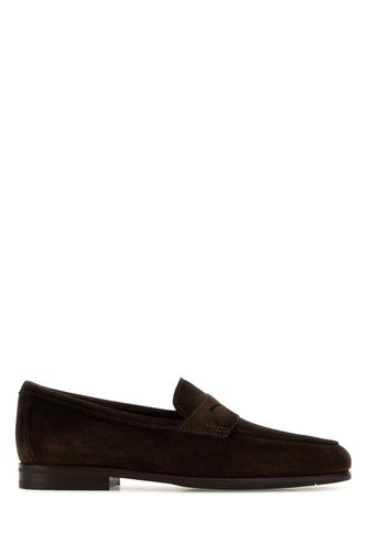 Santoni Brown Suede Carlos Loafers - Santoni - Modalova