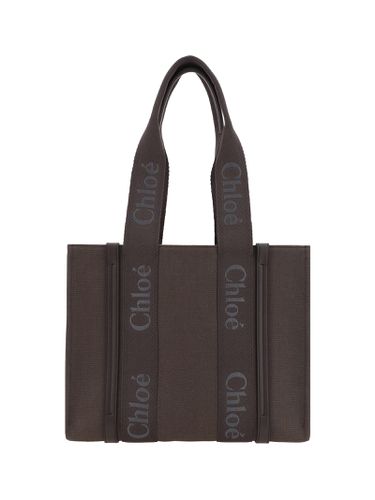 Brown Canvas Medium Woody Handbag - Chloé - Modalova