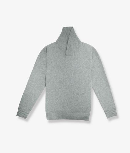 Shawl Collar Knit Pullover Sweater - Larusmiani - Modalova