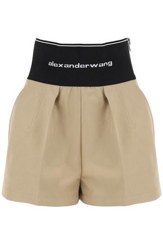 Cotton And Nylon Shorts With Branded Waistband - Alexander Wang - Modalova