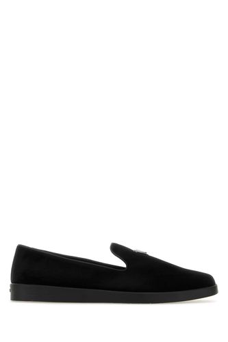 Prada Black Velvet Slip Ons - Prada - Modalova