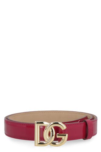 Dg Buckle Patent Leather Belt - Dolce & Gabbana - Modalova