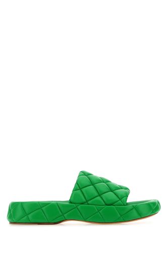 Grass Green Leather Padded Sandals - Bottega Veneta - Modalova