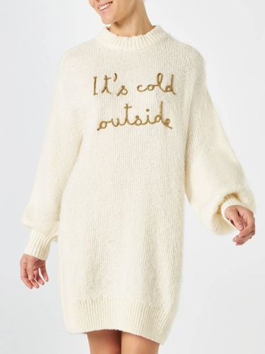 Brushed Knit Dress With Its Cold Outside Embroidery - MC2 Saint Barth - Modalova