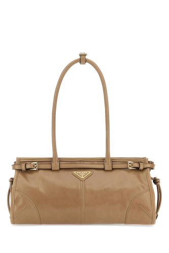 Cappuccino Leather Shoulder Bag - Prada - Modalova