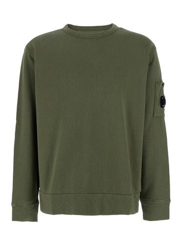 C. P. Company Crewneck Sweatshirt With Lens Motif On The Sleeve In Cotton Man - C.P. Company - Modalova