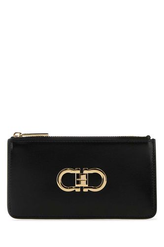 Ferragamo Black Leather Wallet - Ferragamo - Modalova