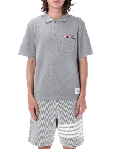 Short Sleeve Polo W Pocket Interlock - Thom Browne - Modalova