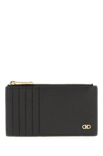 Ferragamo Black Leather Card Holder - Ferragamo - Modalova