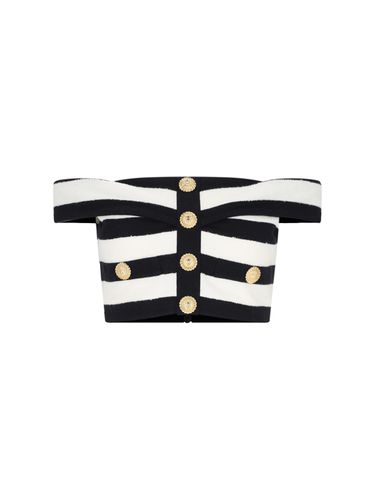 Balmain Striped Crop Top - Balmain - Modalova