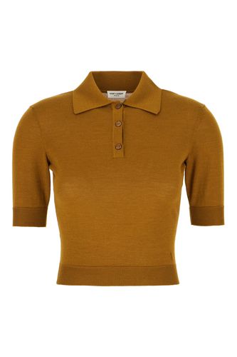 Mud Wool Blend Polo Shirt - Saint Laurent - Modalova