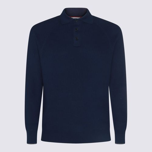 Blue Cotton Polo Shirt - Brunello Cucinelli - Modalova