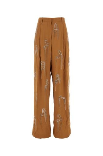 Caramel Viscose Blend Wide-leg Pant - Dries Van Noten - Modalova