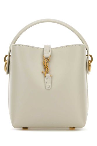 Ivory Leather Mini Le 37 Bucket Bag - Saint Laurent - Modalova