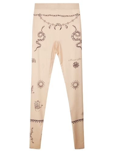 Tattoo Printed Jersey Leggings - Marine Serre - Modalova