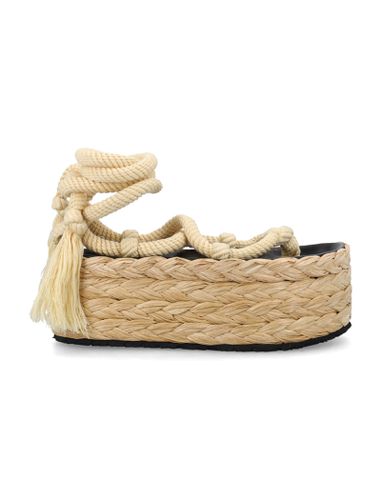 Elif Wedge Braided Raffia Sandal - Isabel Marant - Modalova