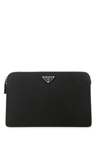 Prada Black Leather Clutch - Prada - Modalova