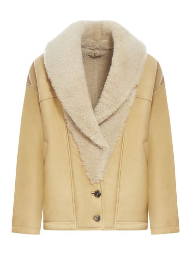 Leather And Shearling Jacket - Golden Goose - Modalova