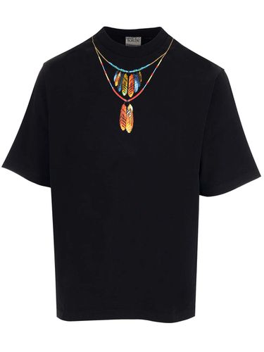 Black feather Necklace T-shirt - Marcelo Burlon - Modalova