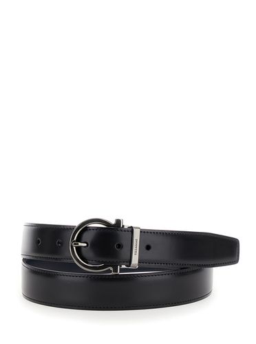 Belt With Gancini Buckle In Leather Man - Ferragamo - Modalova