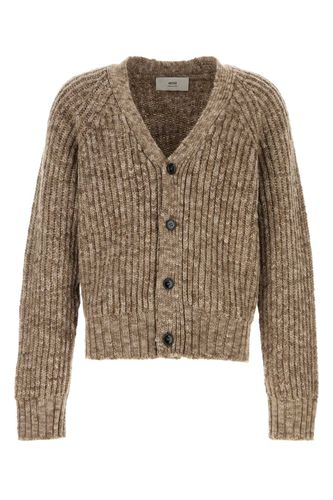 Melange Dove Grey Wool Cardigan - Ami Alexandre Mattiussi - Modalova