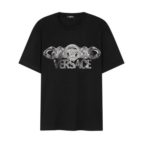 Logo Printed Crewneck T-shirt - Versace - Modalova