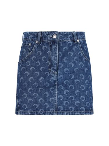 Marine Serre Denim Mini Skirt - Marine Serre - Modalova