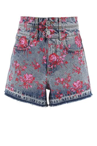 Printed Denim Shorts - Philosophy di Lorenzo Serafini - Modalova