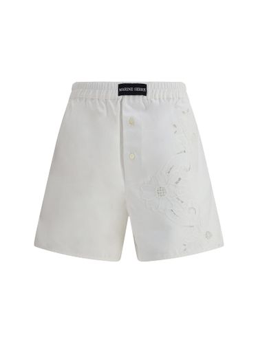 Marine Serre Linen Shorts - Marine Serre - Modalova