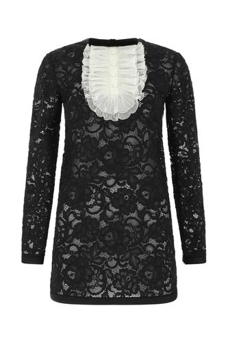 Saint Laurent Black Lace Mini Dress - Saint Laurent - Modalova